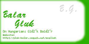 balar gluk business card